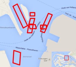 Localization of the dredging test zones and consolidation reference zones
